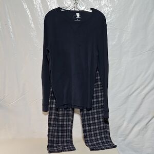 Croft & Barrow Mens Pajama Set - Dark Blue and Checkered